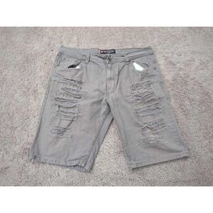 Southpole‎ Bermuda Shorts Mens 38 Gray Denim Distressed Casual